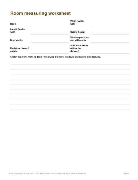 Preview of the first page of Measuring worksheet (DOCX/PDF)