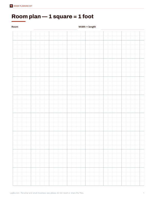 Preview of Printable Room Planner Graph Paper