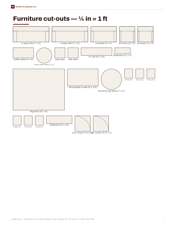 Preview of Printable Living and Dining Cut-Outs